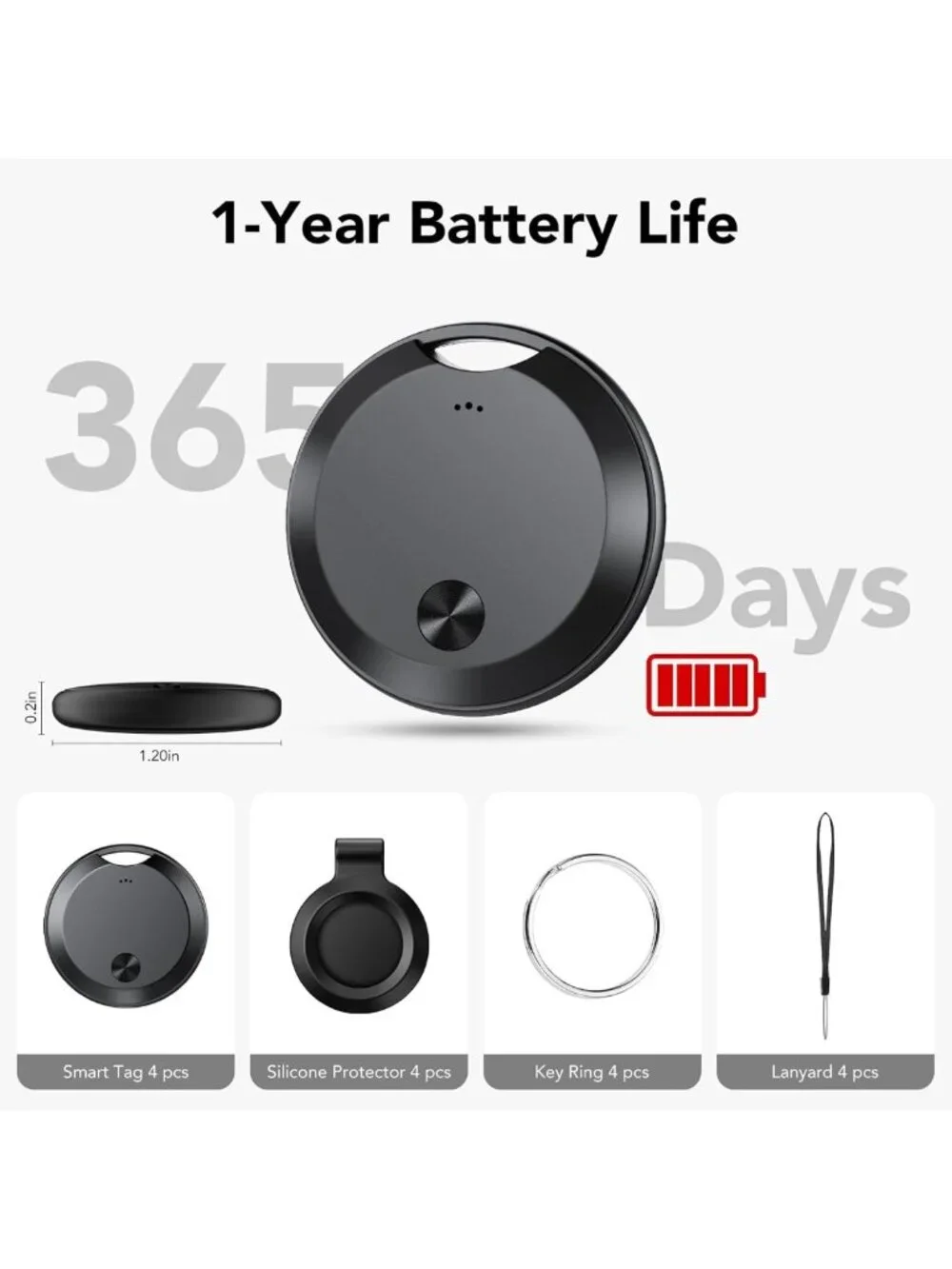 Bluetooth Item Locator Tags for Android & iOS - Smart Tracker for Keys, Luggage